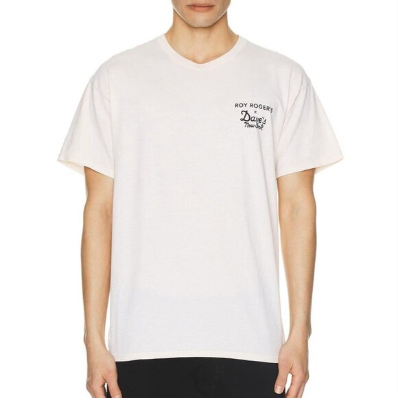 Roy Roger's x Dave's New York T-Shirt Army & Navy in Natural Medium New Mens Tee - Picture 1 of 5